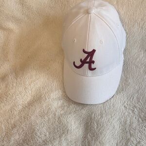 Top of the World White Cap with Maroon Emblem Alabama